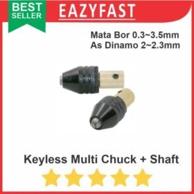 Keyless Multi Chuck + Shaft Adapter untuk Dinamo Motor DC Mini Drill