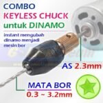 Keyless Multi Chuck + Shaft Adapter untuk Dinamo Motor DC Mini Drill - Image 4