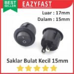 Saklar Bulat Kecil 2 Pin Kaki 15mm 17mm Round Rocker Switch KCD1-105