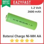 Baterai Cas Charge AA A2 Ni-Mh 1.2V Ni Mh 1.2 V Volt Rechargeable