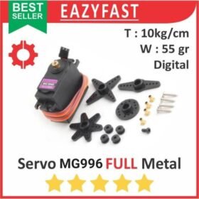Motor Servo RC MG996R MG996 R Full Metal Gear 180 Degree Sudut Derajat Drajat 10kg/cm Mini Micro Gearbox Gear Box MG 996 R Tower Pro TowerPro