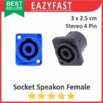 Socket Speakon Female Case Body Panel Speacon Spikon Spicon Jack Audio Stereo 4 P Pin Kaki 4p Soket