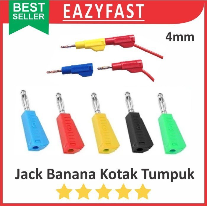 ginee_20241213110717491_2152628398.jpeg Jack Banana Kotak Male Tumpuk Stackable Plug Connector Terminal Kabel 4mm Stack PSU Multimeter Lead - Image 1