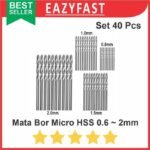 Mata Bor Drill Bit Micro Mini HSS Set 40pcs 0.6mm 1mm 1.5mm 2mm