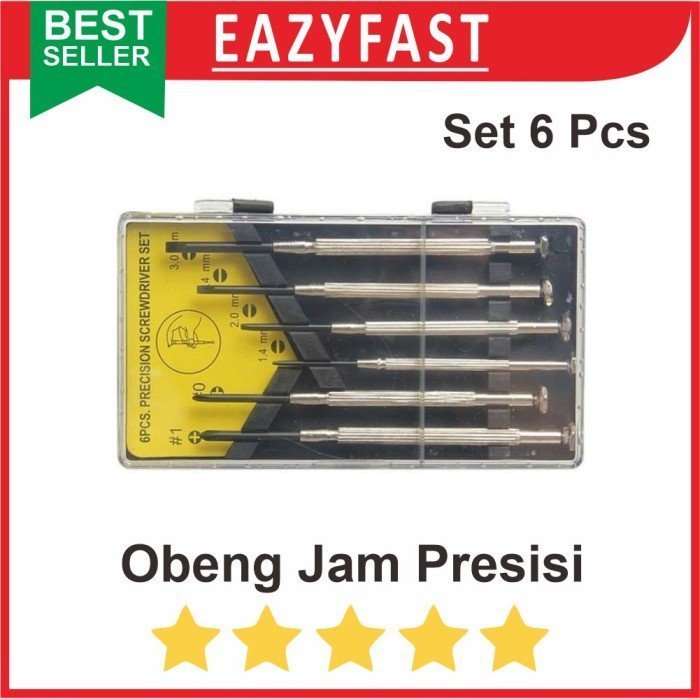 ginee_20241220123139055_9962441946.jpeg Obeng Jam Precision Screwdriver Set isi 6 pcs - Image 1